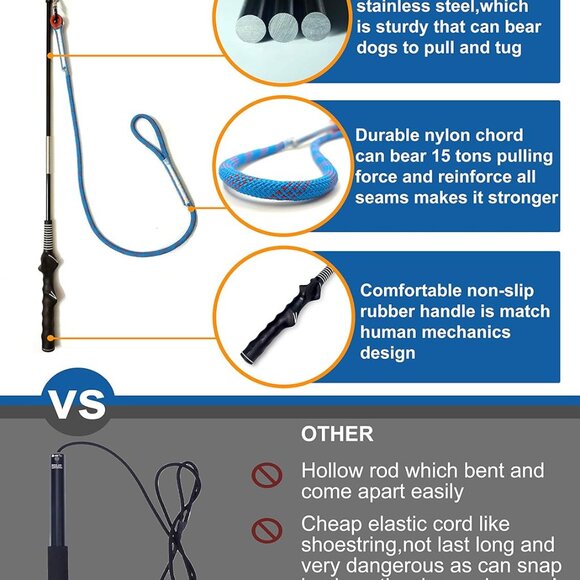 Lightweight Interactive Flirt Pole for Dogs - Perfect for Indoor & Outdoor Play - Picture 4 of 6